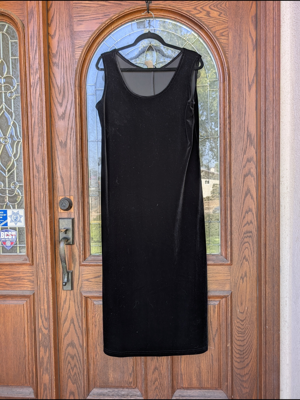 Helene Blake Evening Black Velvet Maxi Dress Vintage Petite 14P